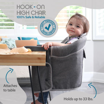 Hook On High Chair For Baby, High Chair That Attaches To Table - Clip On High Chair For Table, Portable High Chair For Travel, H