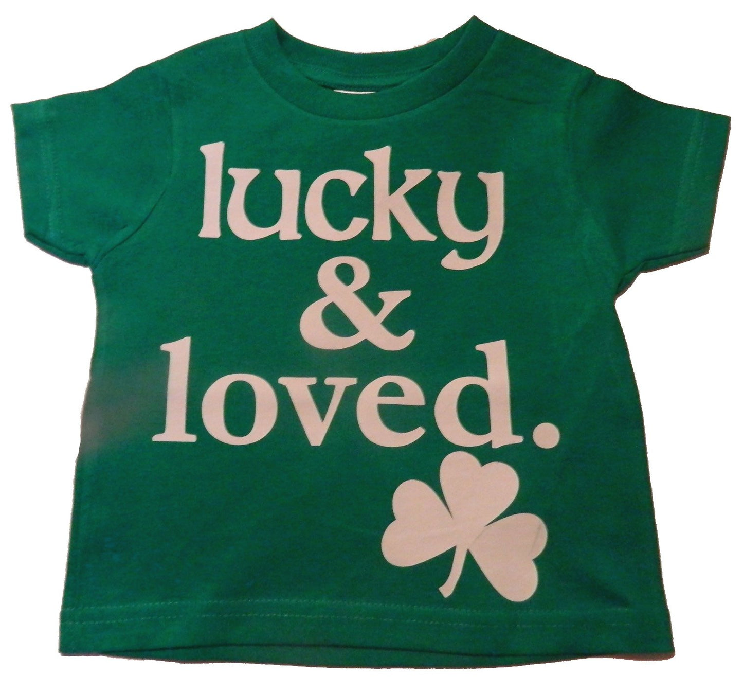 Custom Kingdom Baby Boys Lucky And Loved Irish Shamrock T-Shirt Green (12 Months)