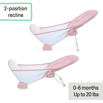 Summer Infant By Ingenuity Foldaway 2-Position Bather, 2-Position Adjustable Support Baby Bath Seat For Sink Or Bathtub, Ages 0-