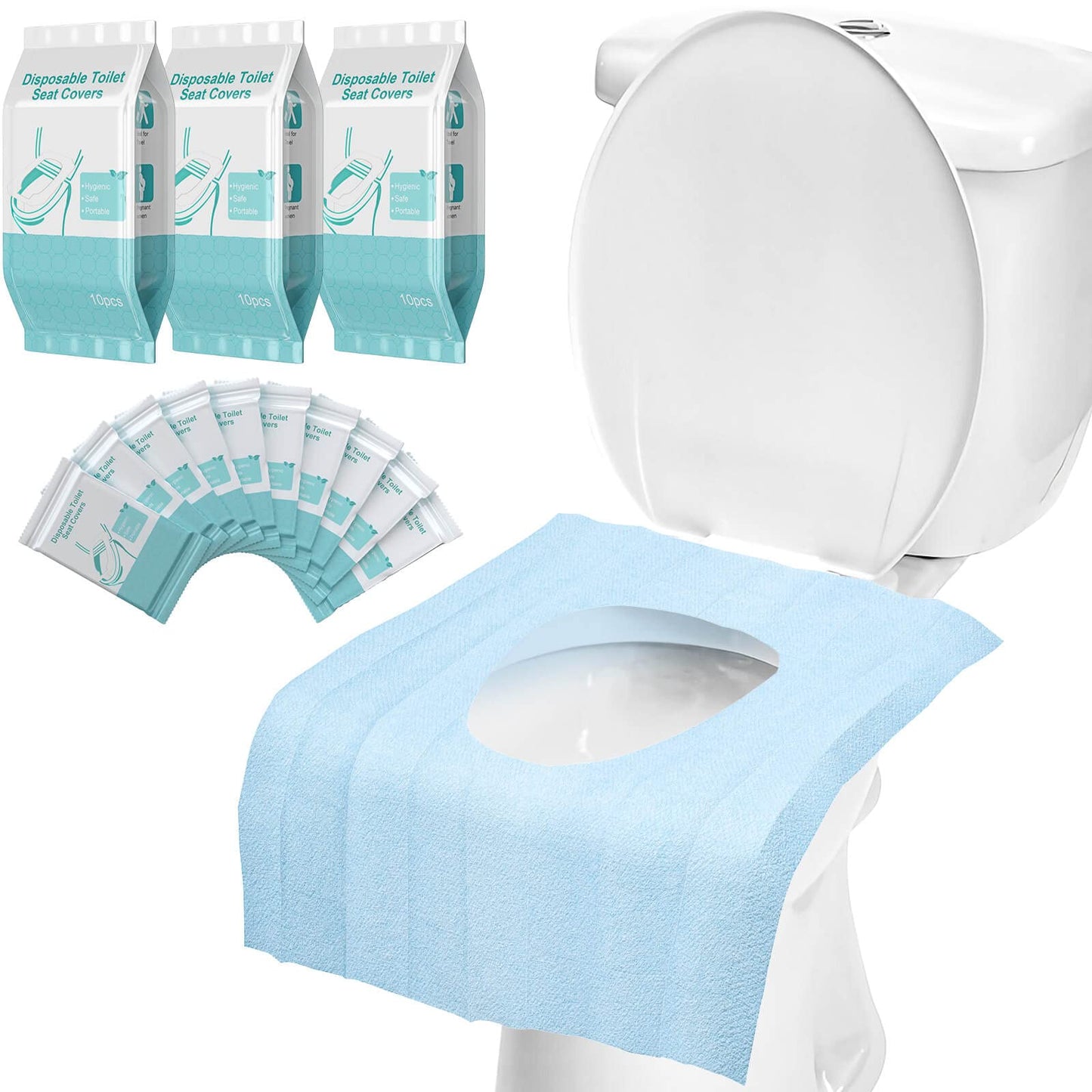 30 Pack Toilet Seat Covers Disposable100% Waterproof Xl Individually Wrapped Disposable Toilet Seat Covers For Adults And Kids P