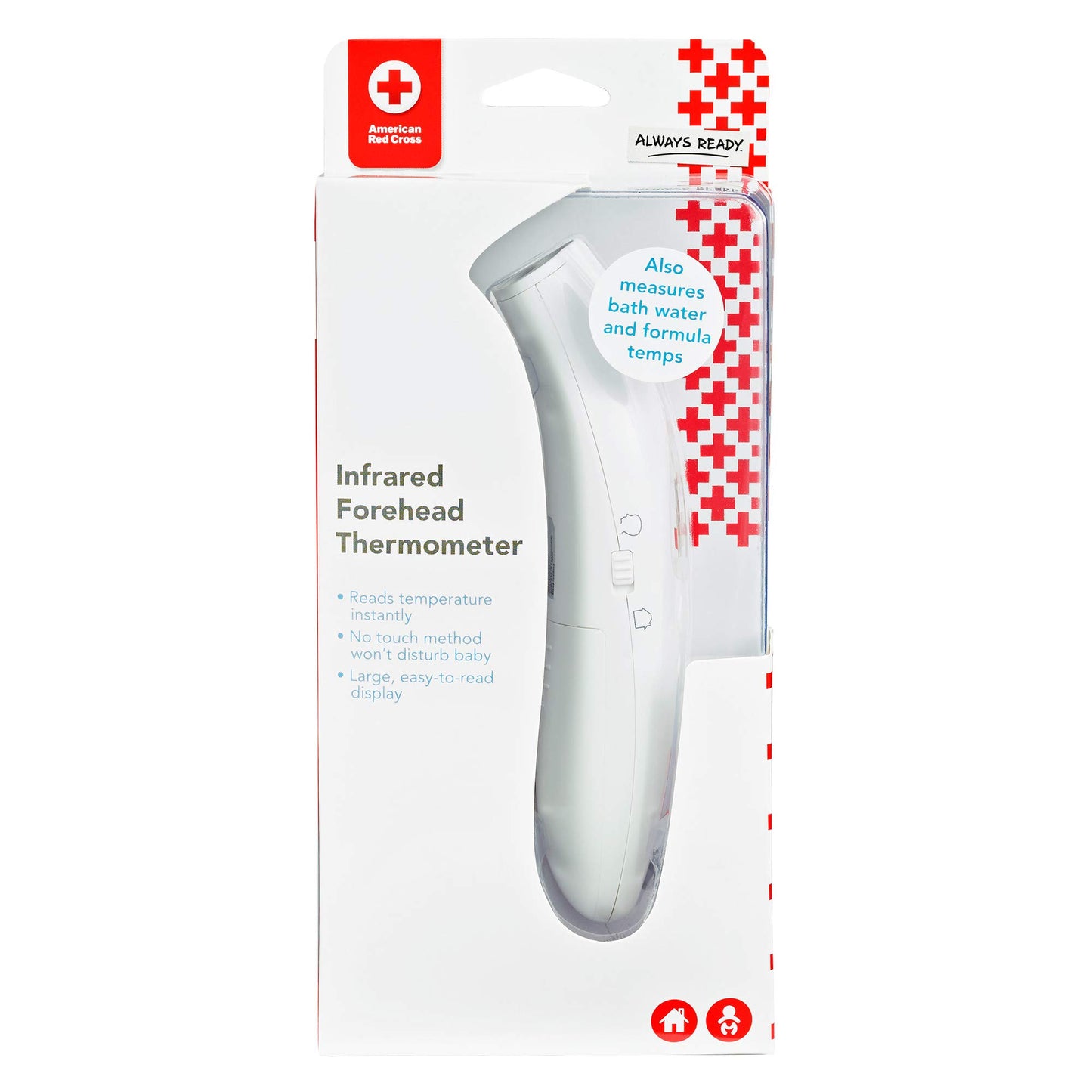 The First Years American Red Cross Digital Infrared Forehead No-Touch Thermometer For Adults And Kids