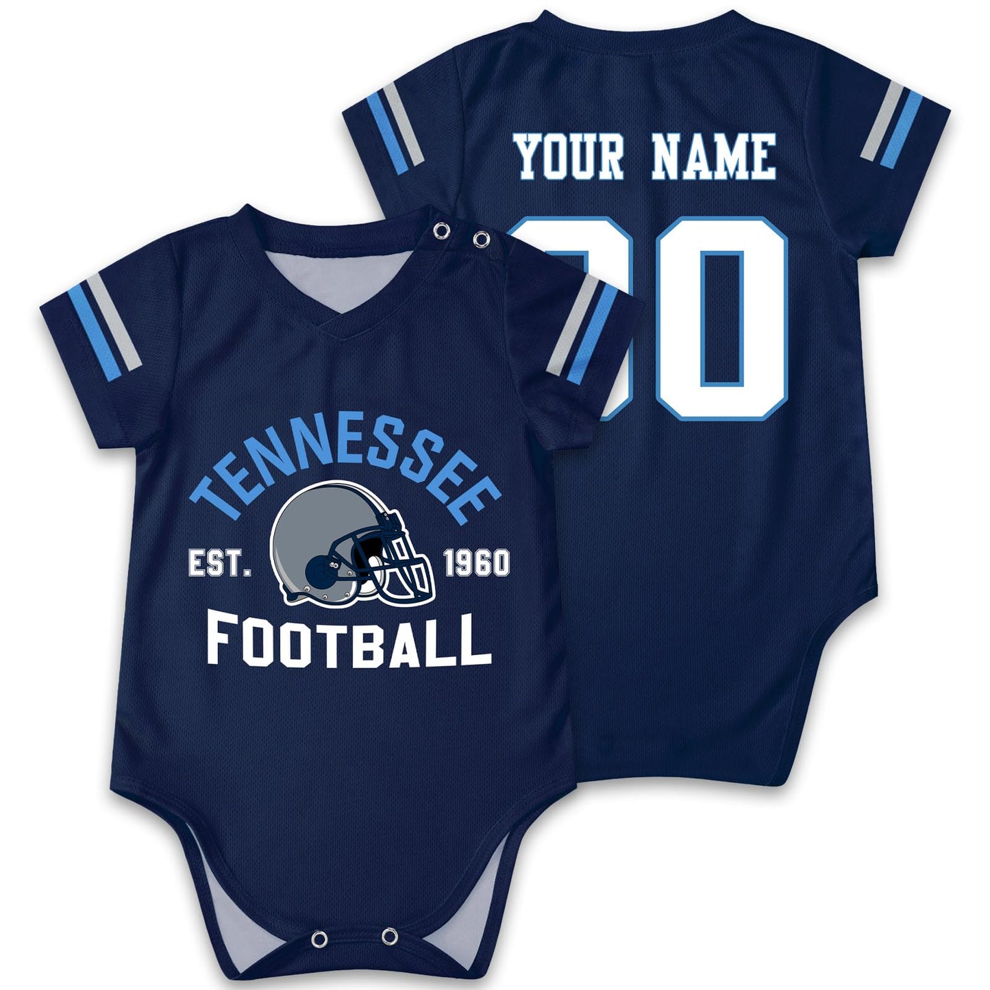 OAOANS Tennessee Baby Clothes Custom Name Number Personalized Football Baby Jersey Clothing Newborn Toddler Apparel 0-24 Months