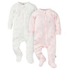 Gerber Baby Unisex 2-Pack 2-Way Zip Textured Sleep 'N Play, Ponies, 6-9 Months