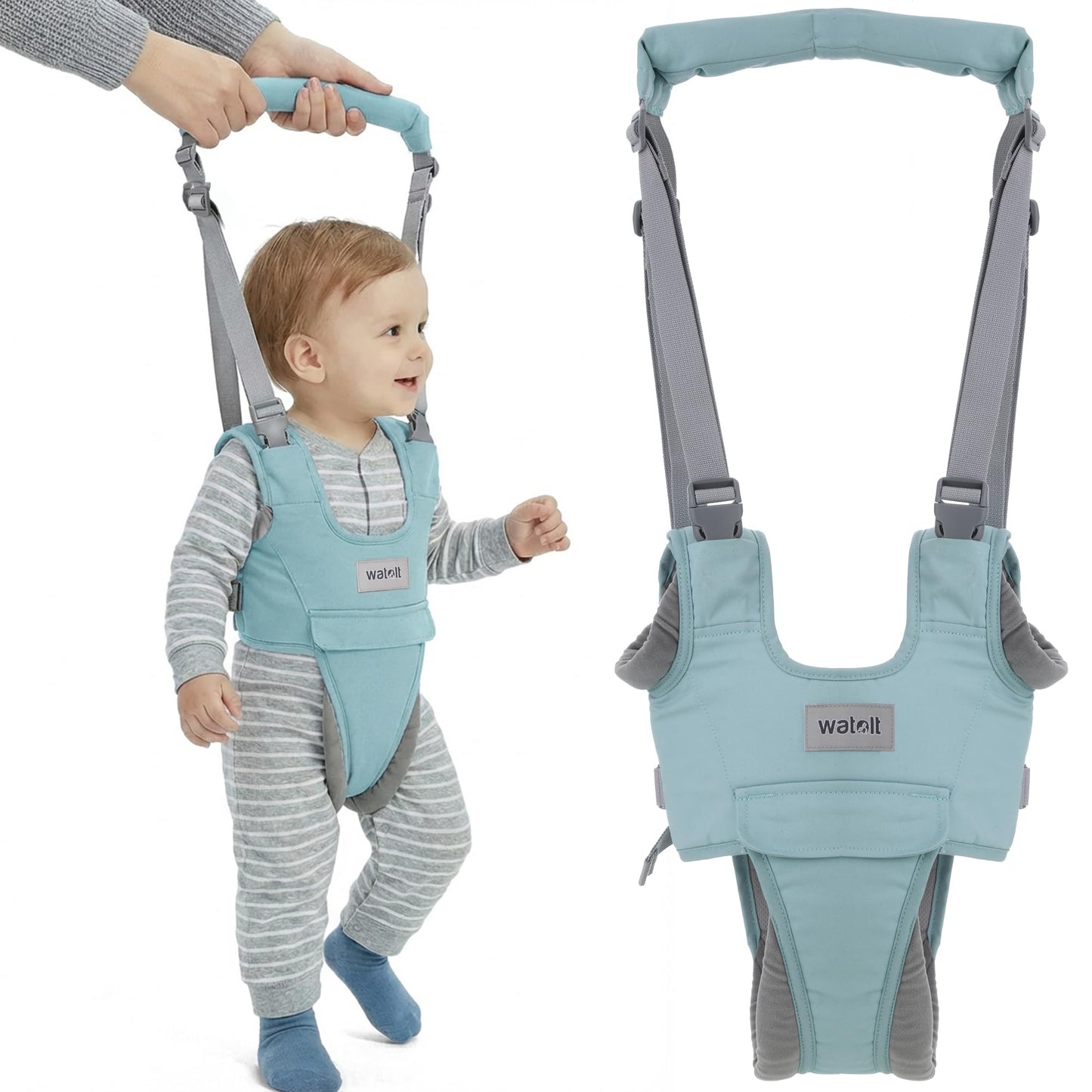 Watolt Baby Walking Helper Harness - Help Toddlers Learn to Walk Stand Up with Adjustable Handheld Walker - Learning Assistance