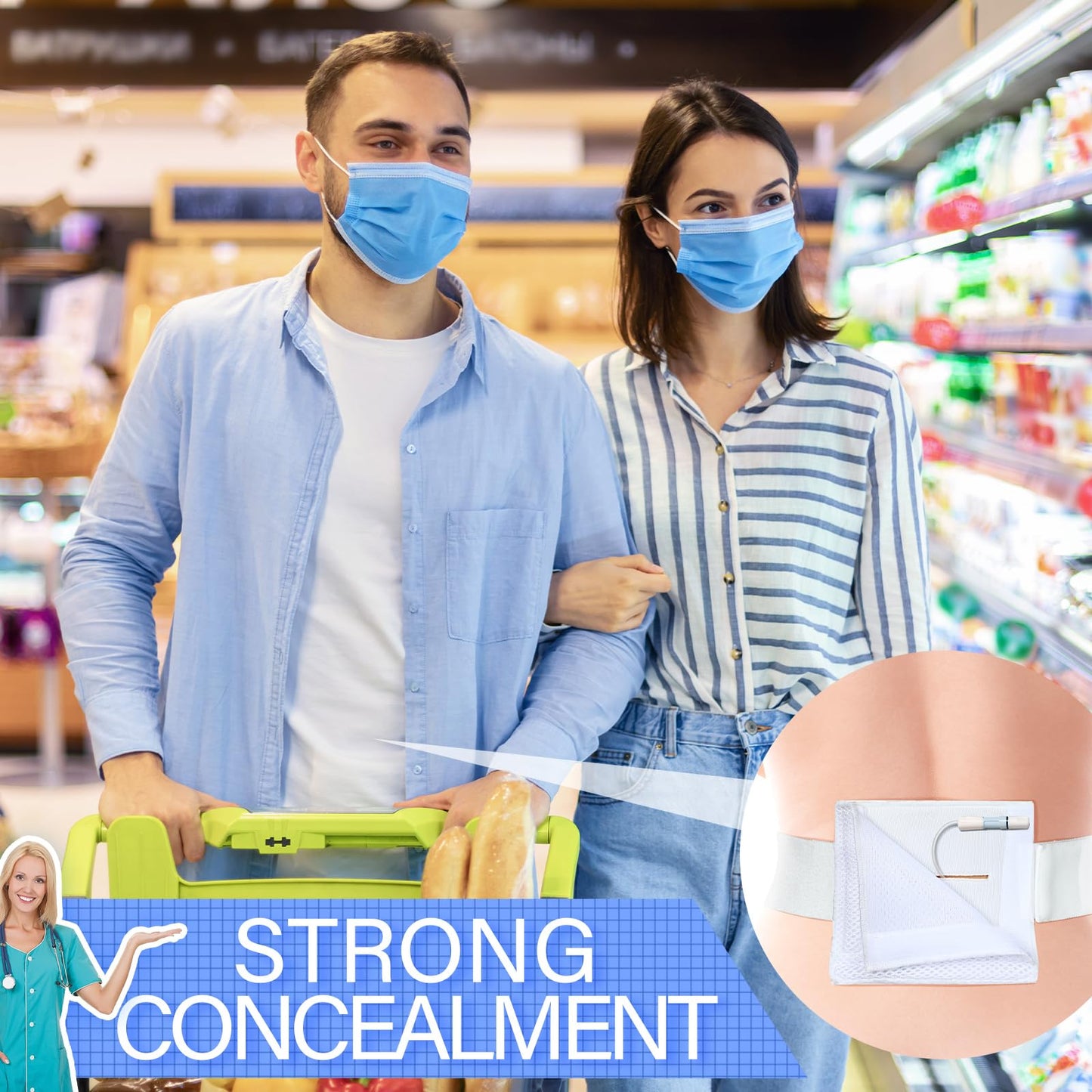 2 Pcs Tube Holders Elastic Peg Feeding Tube Belt For Men Women Adults Abdominal Covers Pads Accessories Adjustable And Washable,