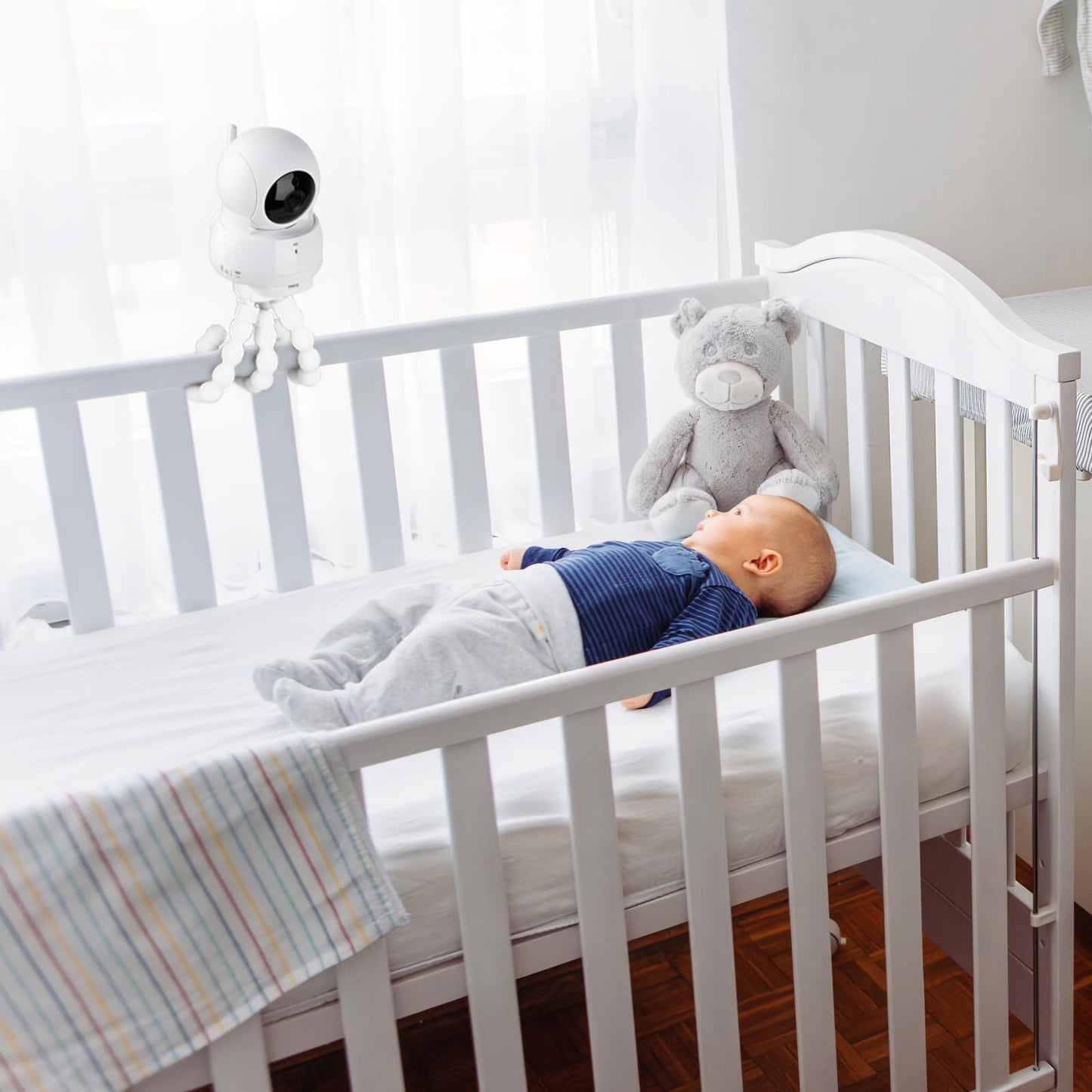 Adjustable Baby Monitor Mount For Vtech Vm901/Vm924/Vm928/Vm923/Rm7764/Rm5764/Rm5754 Baby Monitor, Flexible Tripod Holder For Cr