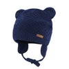 Bestjybt Baby Hat Cute Bear Infant Toddler Earflap Fleece Lined Beanie Warm Caps For Fall Winter (Navy-B, 6-12 Months)