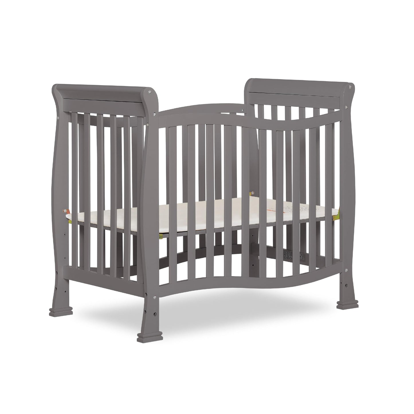 Dream On Me Violet 4-In-1 Convertible Mini Crib In Steel Grey, Greenguard Gold Certified, Jpma Certified, 3 Position Mattress He