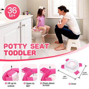Orzbow Portable Potty For Toddler Kids Travel Potty Training Toilet Seat With Storage Bag- Foldable Potty Chair With 40Pcs Trave