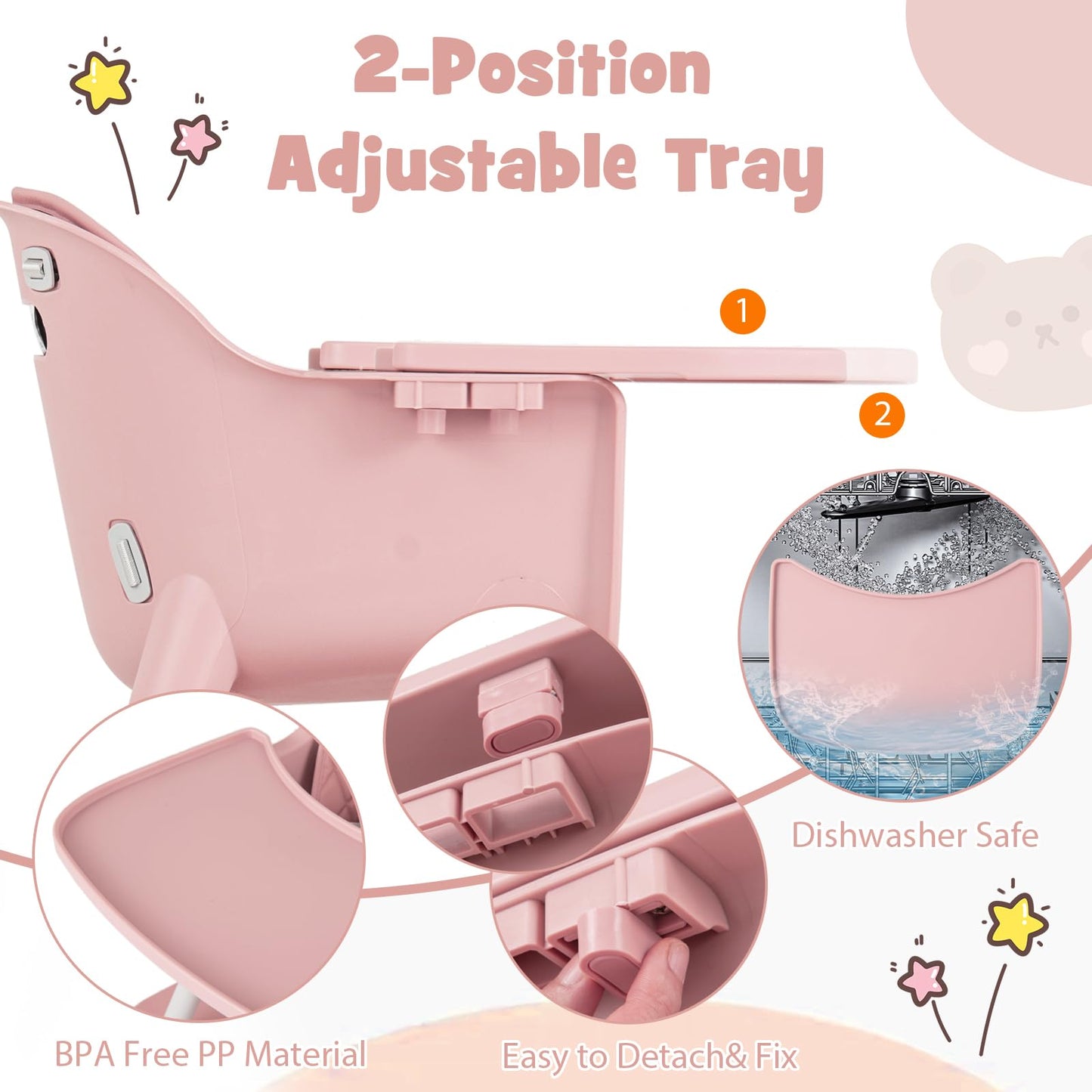 Honey Joy 5-In-1 High Chair, Convertible Highchair For Babies And Toddlers/Kids Chair Table Set/Infant Feeding Chair W/Safety Ha