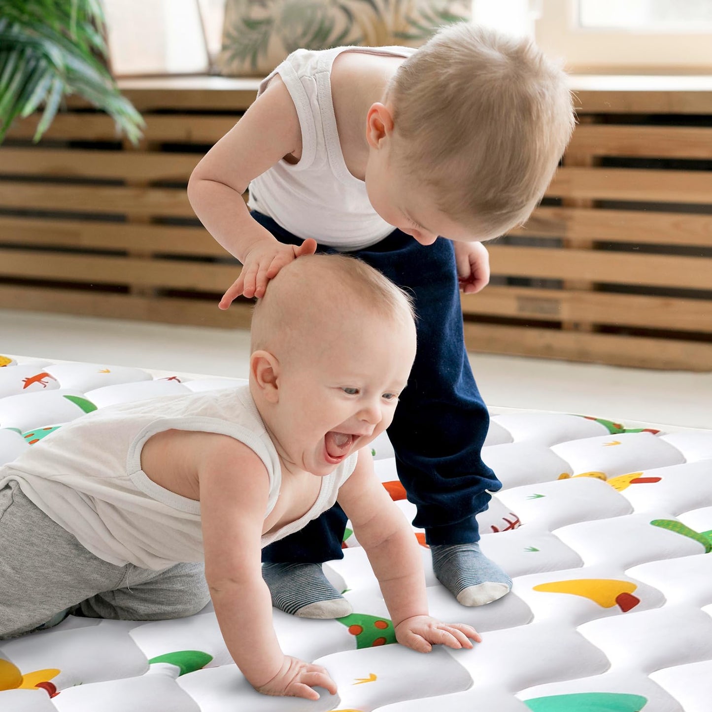 Premium Foam Baby Play Mat 59' X 59', Thick One-Piece Crawling Mat, Odorless Baby Mat Floor Mat, Non-Slip Cushioned Baby Playm