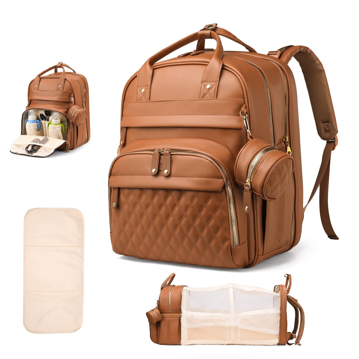 CESAILT Diaper Bag Backpack, Multifunction Waterproof Diaper Bag for Baby, with Diaper Changing Station, Newborn Essentials Must