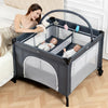 Jestonten Twin Bassinet - 3 in 1 Twin Bassinets for 2 Babies with Hanging Toys & Storage Basket, Portable Pack and Play Foldable
