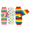 Allydrew 3 Pack Leg Warmers In Various Styles For Babies And Toddlers, Rainbow Stripes & Dots
