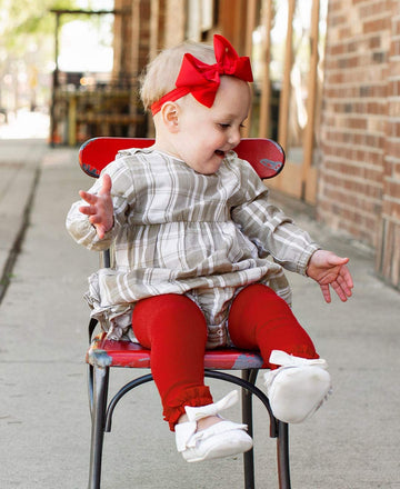Rufflebutts Girls Red Bow Headband - One Size