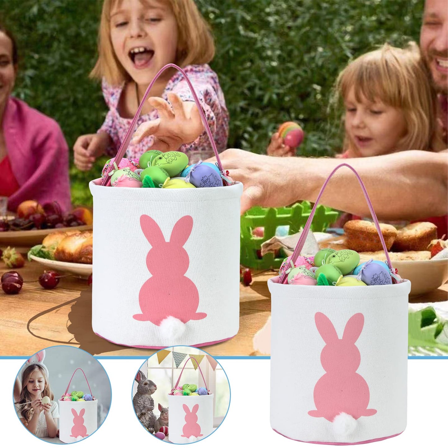 Xinblueco Baseball Easter Bunny Baskets Eggs Bags With Baseball Printing Halloween Trick Or Treat Bags Baseball Easter Bunny Bas