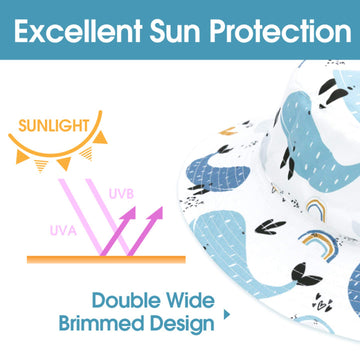 Baby Sun Hat Baby Boy Hats Upf 50+ Toddler Hat For Baby Girls Bucket With Wide Brim Baby Beach Hat Summer Cap White 12-24 Months