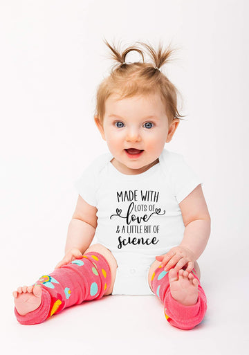 Made With Lots Of Love And A Little Science Bodysuit Ivf Baby Pregnancy Announcement Worth Every Shot Reveal Gift (0-6 Months, H