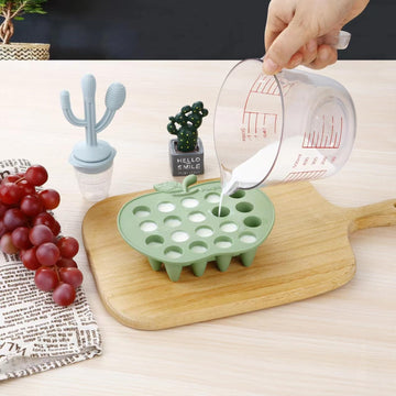 Pandaear 2 Pack Baby Breastmilk Popsicle Molds, Silicone Nibble Freezer Tray, Baby Fruit Food Feeder Teether Tray, 19 X 0.2 Oz B