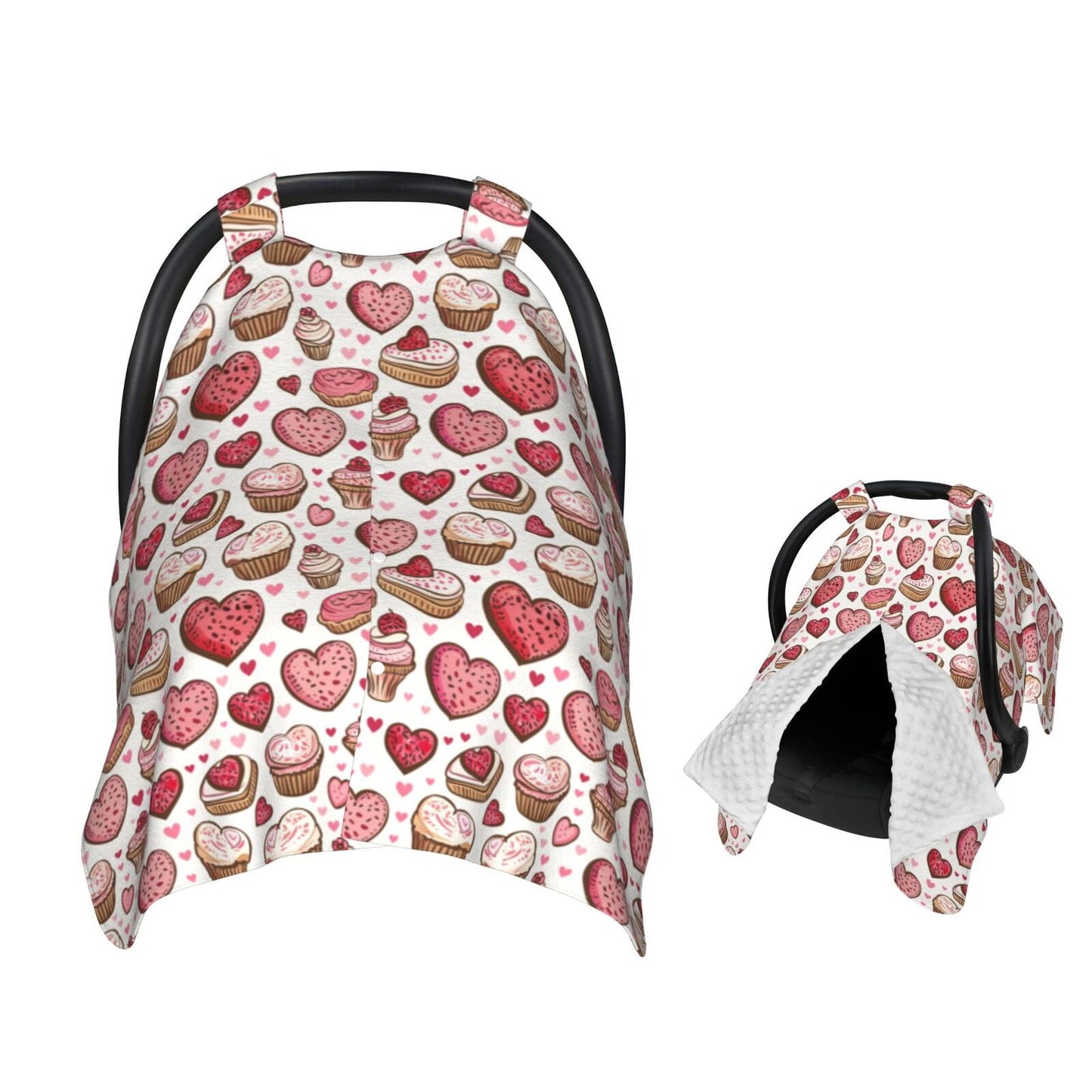 Muishi Pink Cupcakes and Cookies Baby Car Seat Canopy Nursing Cover for Newborn Car Seat Breastfeeding Covers Blanket Newborn Sh
