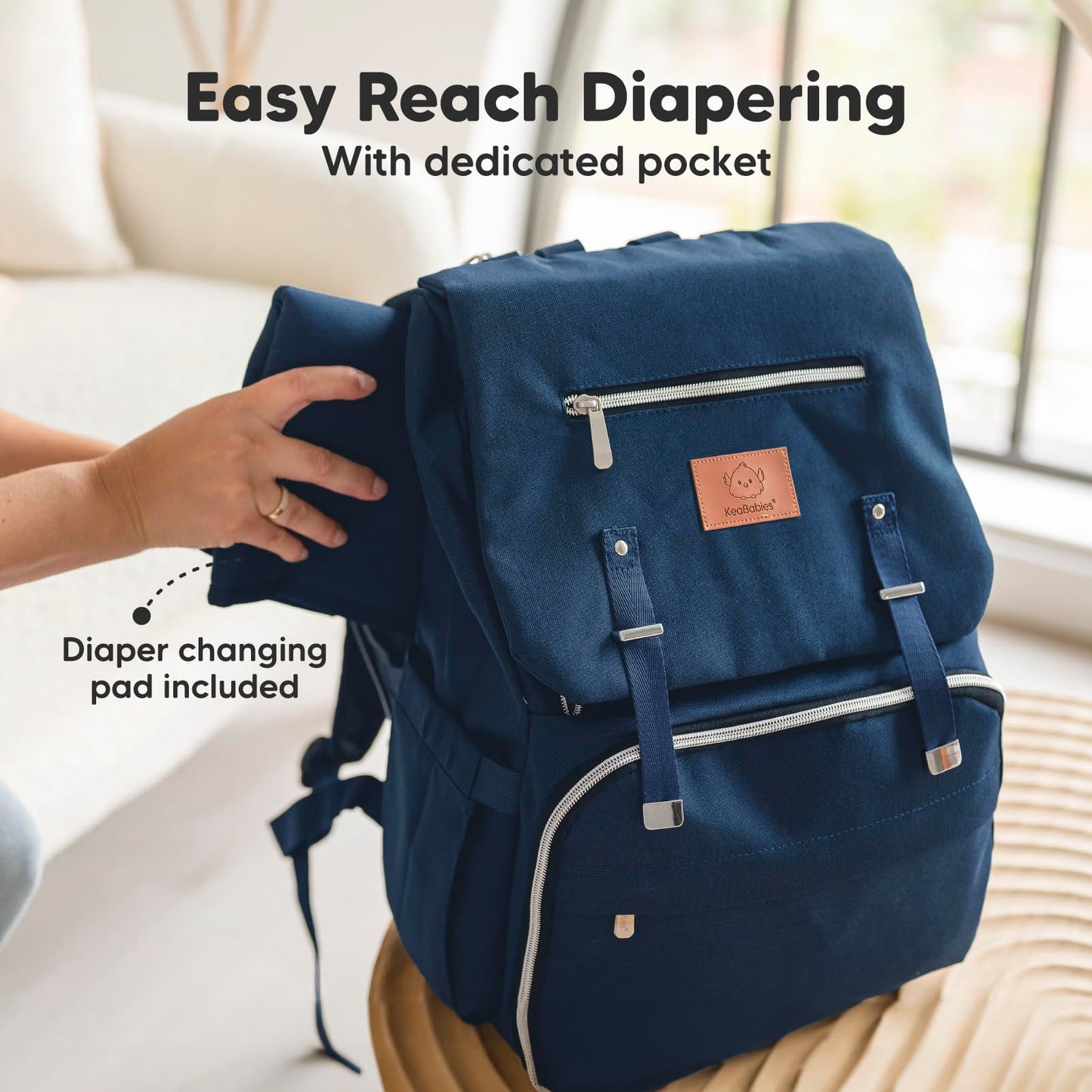 Keababies Baby Diaper Bag Backpack - Large Baby Bag For Boys, Girls, Waterproof Baby Backpack,Diaper Bags For Baby Girl, Baby Bo