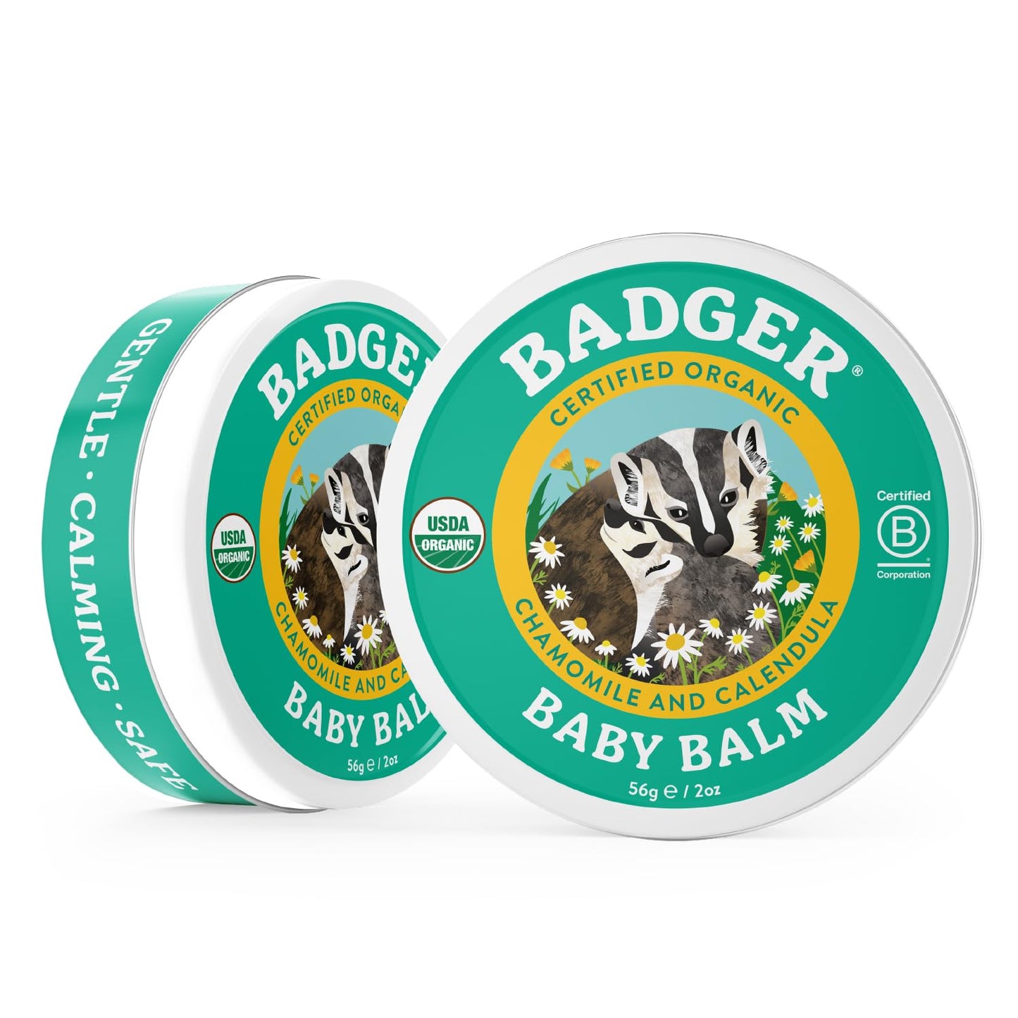 Badger Baby Balm W Chamomile Calendula, All Organic Baby Moisturizer For Cradle Cap Diaper Rash, Soothing Nourishing Gentle Baby