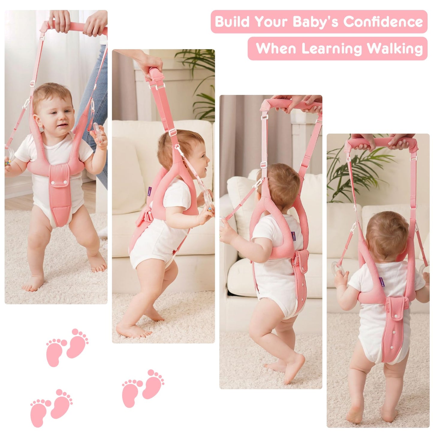 Ocanoiy Baby Walking Helper, Handheld Baby Walking Harness, Infant Toddler Walker Assistant Belt, Baby Standing Support Help Bab