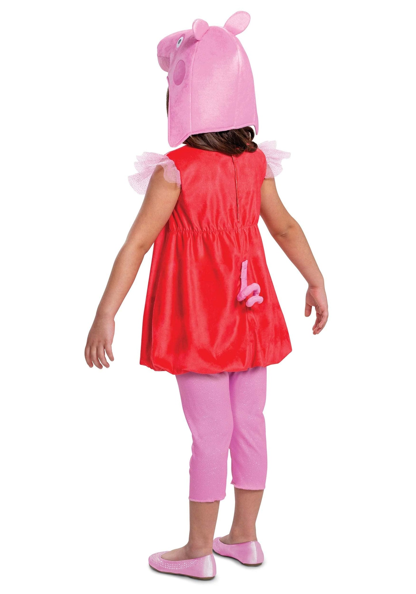Disguise Peppa Pig Costume for Girls, Deluxe Official Nick Jr Character Jumpsuit Dress and Laplander Peppa Hat, Toddler Size Sma