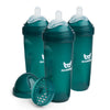 Herobility Double Anti-Colic Baby Bottles - 12 Fl Oz/340Ml - 3-Pack - Dark Green