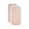 Nana Baby Burp Cloths | 100% Organic Muslin Cotton | Set Of 3 (Desert Pink/Ivory)