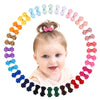 Mini Fully Lined Grosgrain Ribbon Bows Hair Clips For Girls And Infants - 1.2' Tiny Hair Clips In 20 Color Pairs (40Pcs)