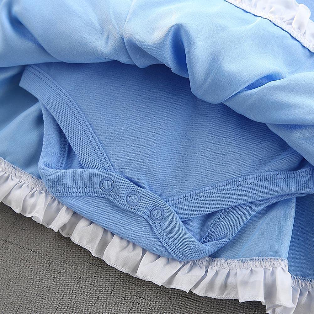Dressy Daisy Baby Girls Princess Dress Onesie Bodysuit Romper Halloween Costume With Headband Size 9-12 Months Blue 213