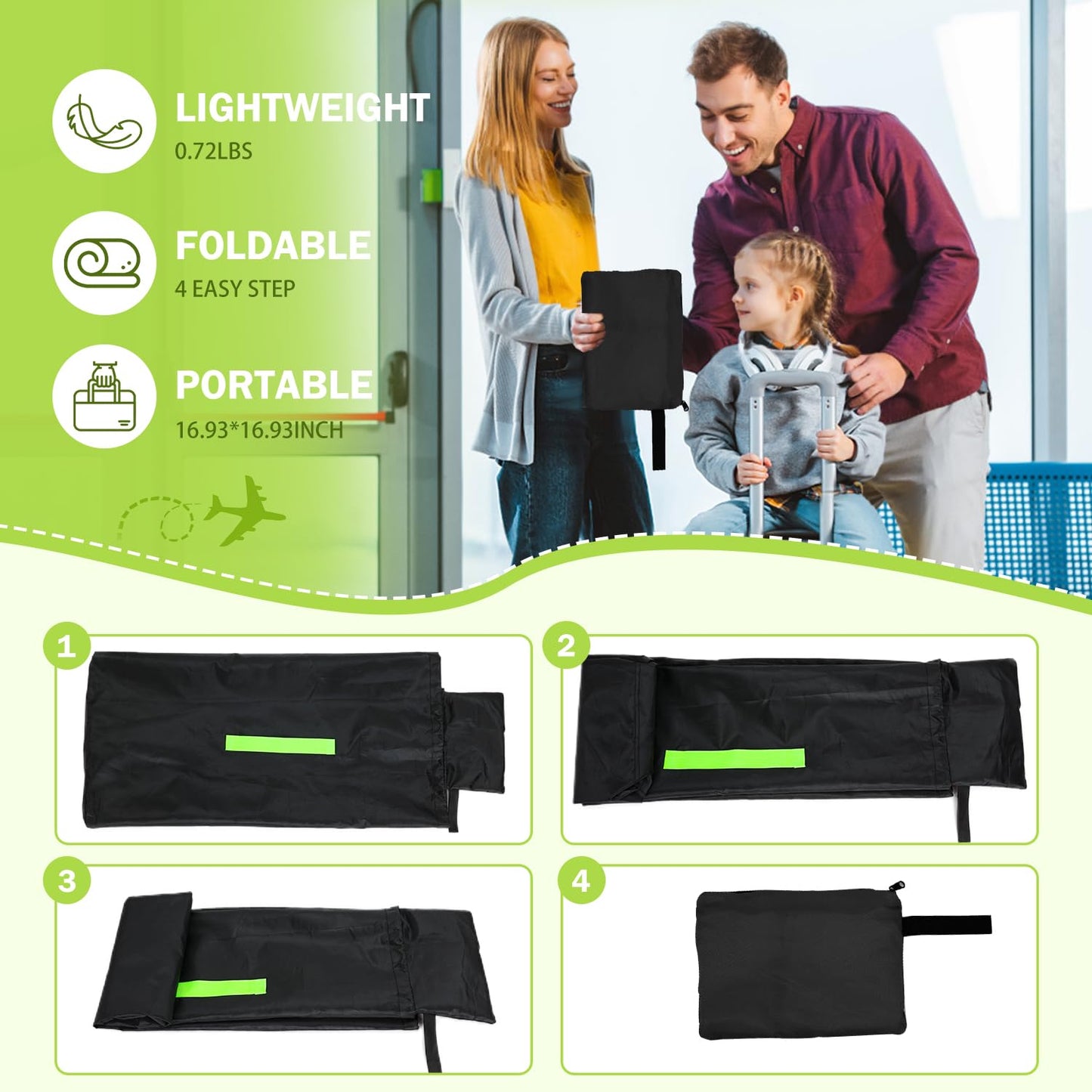 Waterproof Car Seat Bags For Airplane Travel, Durable Carseat Cover For Air Travel Car Seat Travel Bag With Shoulder Straps And