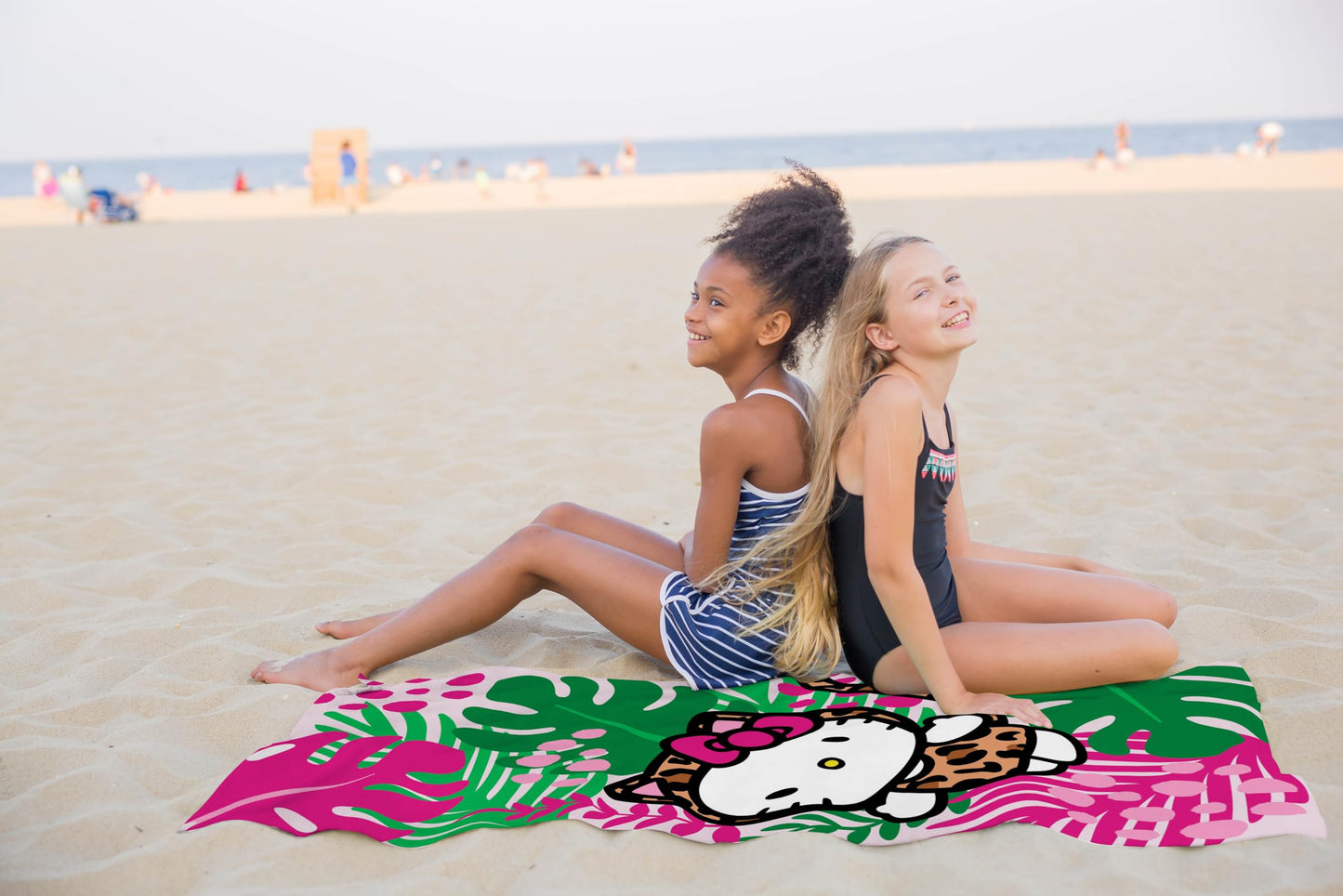 Jay Franco Hello Kitty Bath Pool Beach Towel - Tropical Super Soft & Absorbent 100% Cotton Towel, Measures 28 X 58