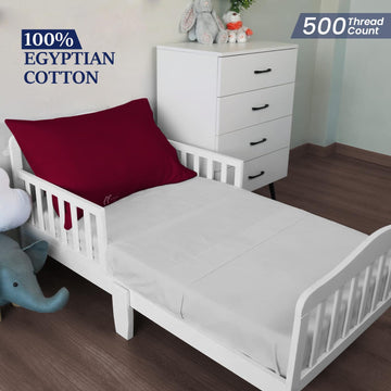 Toddler Travel Small Pillowcase 14X20 Burgundy Set Of 2 Zipper Closure 500 Thread Count 100% Soft Egyptian Cotton Decorative Nur