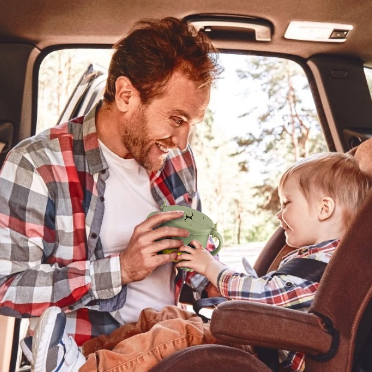 Silicone Snack Cups For Toddlers 2Pack| Spill Proof Food Containers| Baby Snack Catcher| Food Grade Silicone Bpa Free, Dishwashe