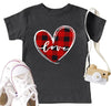 Toddler Valentine'S Day Shirts Boys Girls Love Heart Graphic T-Shirt Valentine Short Sleeve Tee Tops Dark Grey