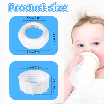 6Pcs Replacement Baby Bottle Nipple Ring Collars, Bottle Nipple Collars Rings Screw Caps Lids Baby Feeding Accessories Parts Bab