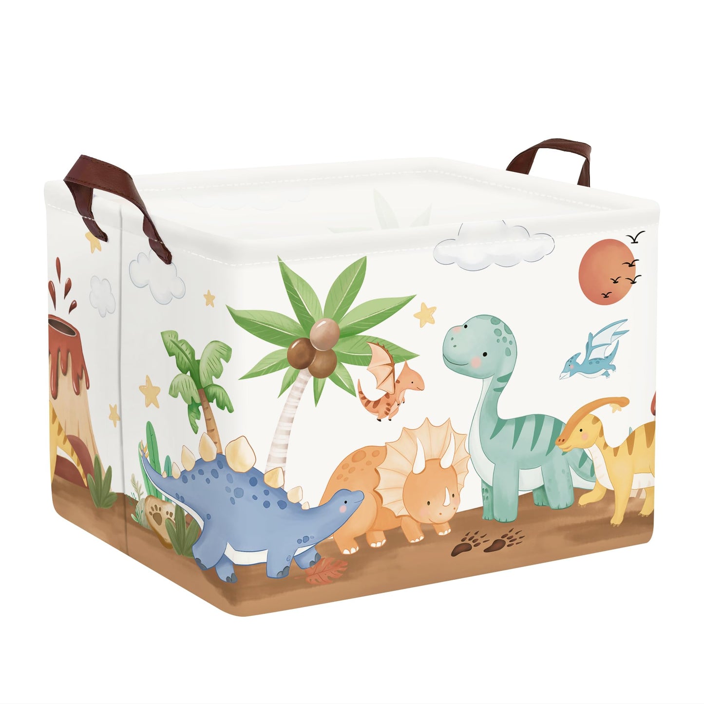 HUUMONSS Dinosaurs Baby Laundry Hamper Collapsible Clothes Kids Storage Basket Palm Tree Large Boys Girls Gift Toy Box Bin for N