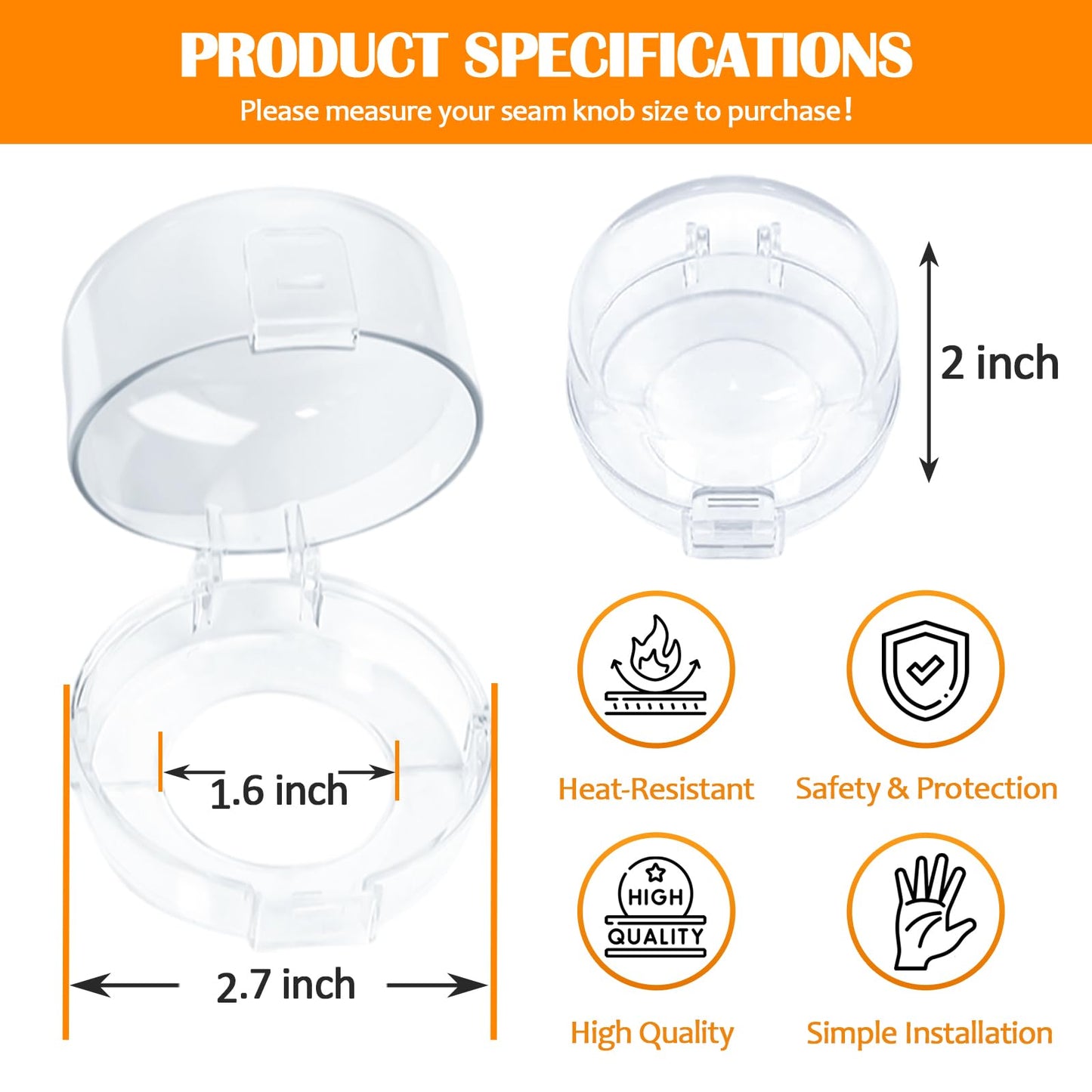 Ytdsup Stove Knob Covers For Child Safety (6 Pack), Stove Knob Safety Covers, Childproof Oven Lock Knob Covers With Adhesive, Pr