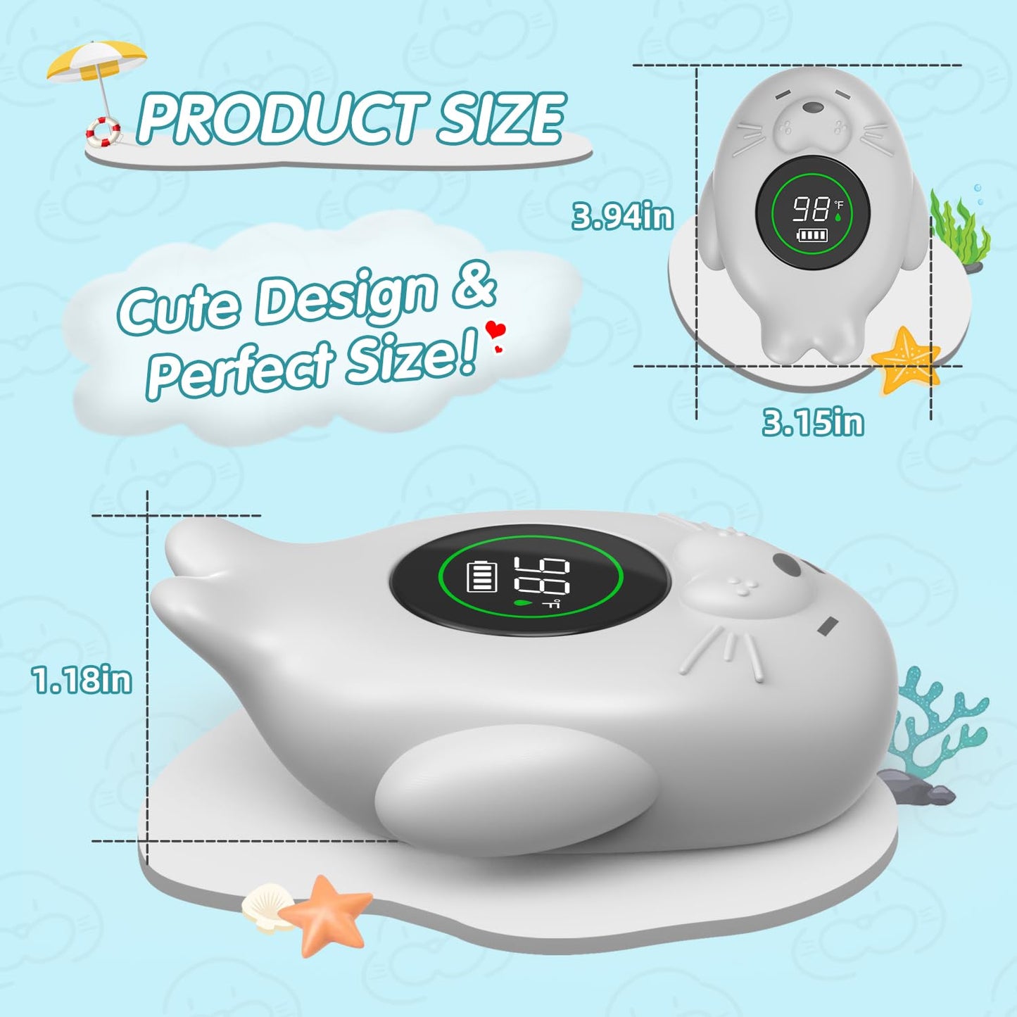 Rechargeable Bath Thermometer Baby Safety, Bath Temp Thermometer For Tub, Floating Shower Temperature Toy For Pregnancy Infant K