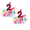 Birthday Hair Clips For Baby Girls - 2Pc Curly Ribbon With Deep Red Number Bow Hair Clips For 2Nd Birthday Baby Bow Party Decora