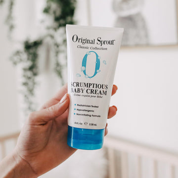 Original Sprout Scrumptious Baby Cream With Zinc For Babies Sensitive Skin, 4 Oz. Bottle