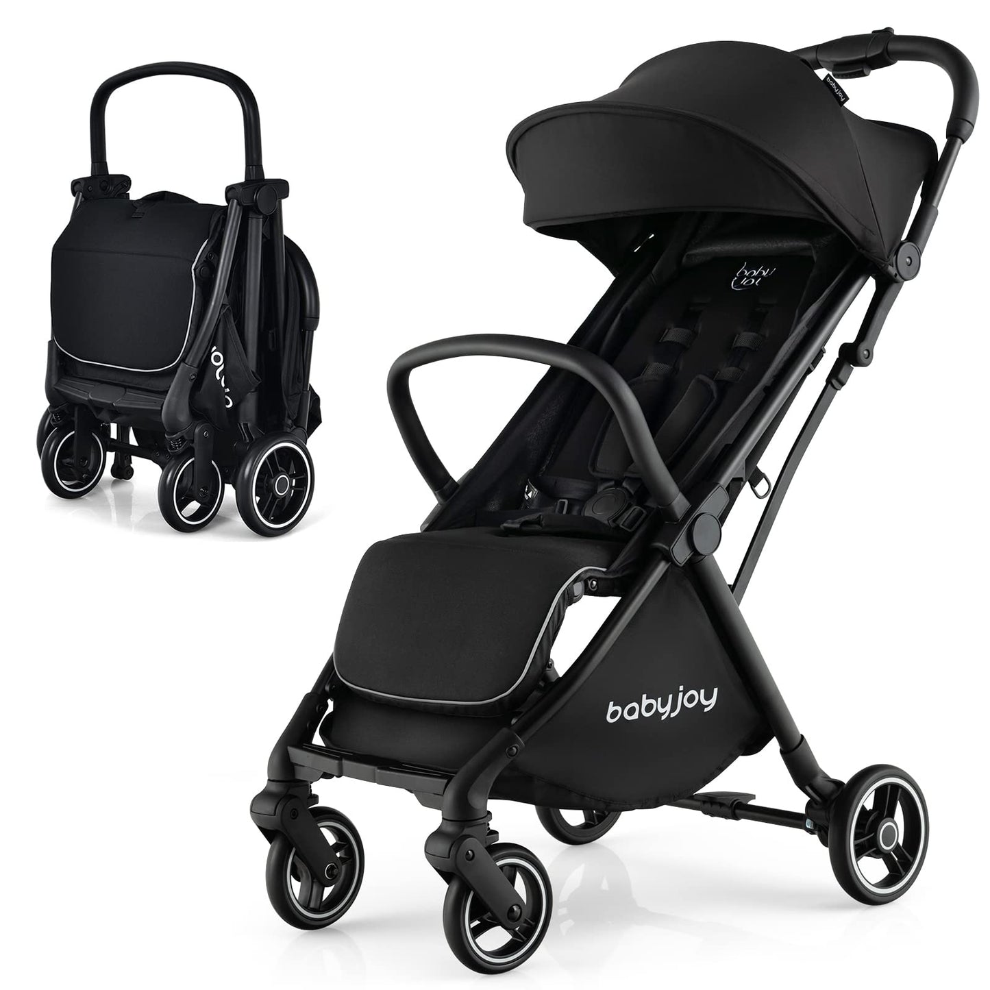 BABY JOY Lightweight Baby Stroller, Compact Travel Stroller for Airplane, Infant Toddler Stroller w/Adjustable Backrest & Canopy