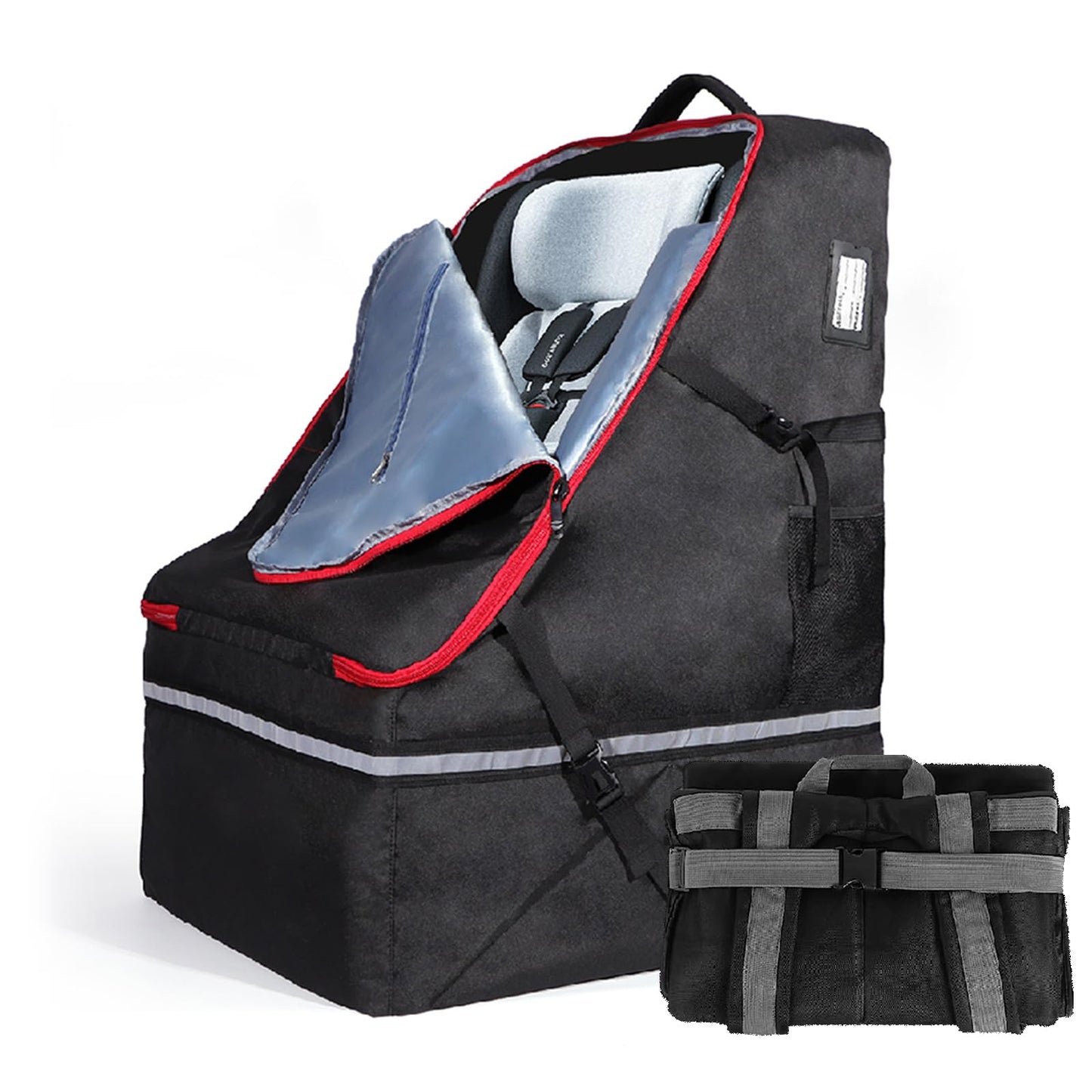 WEXIO 360 Padded Car Seat Travel Bag for Airplane, Waterproof Baby CarSeat Backpack for Air Travel, Universal Fit for Graco Chic
