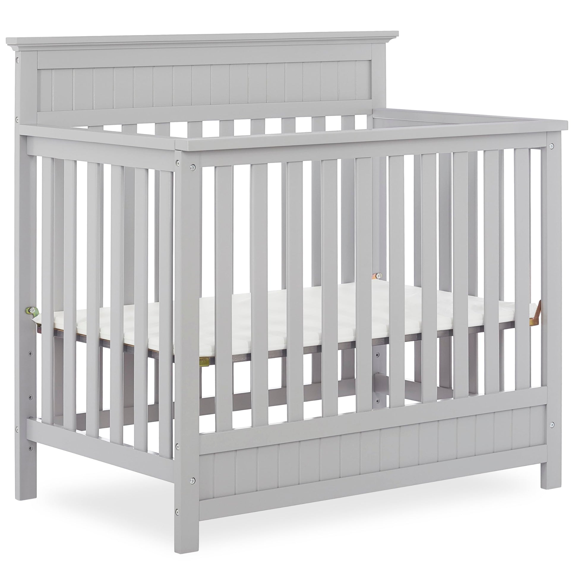 Dream On Me Harbor 4-In-1 Convertible Mini Crib In Pebble, Greenguard Gold Certified