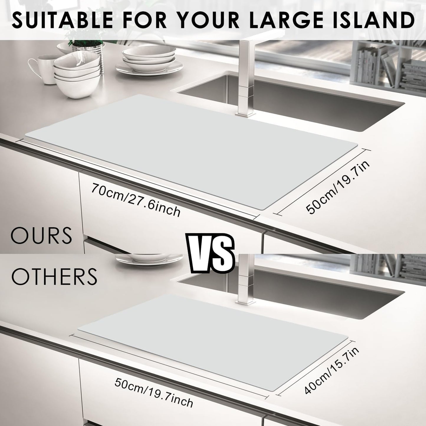 Extra Large Silicone Mat, Food-Grade Flexible Silicone Table Mats For Kids Non-Slip Placemat Waterproof Heat Insulation Countert