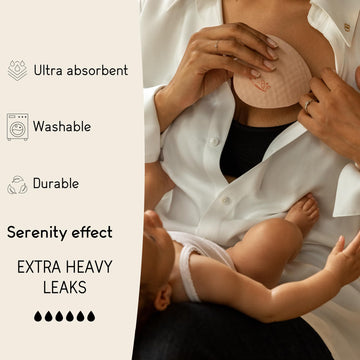 Curve By Cachecoeur Essential Plus Night - 4 Nursing Pads - Ultra Absorbent - Reusable & Washable Breast Pads - Extra Heavy Leak