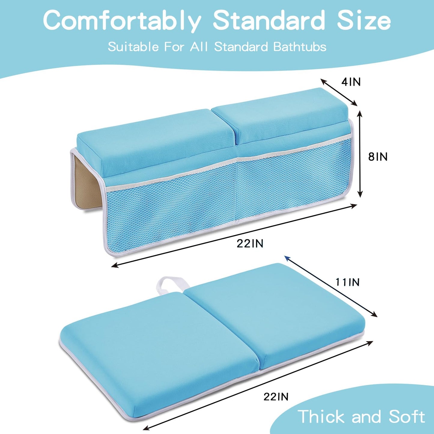 Ilpeod Baby Bath Kneeler And Elbow Rest Pad Set,Bath Kneeling Pad Thick Soft Quick Dry Baby Bathtub Mat For Baby Bathing Time,Ba