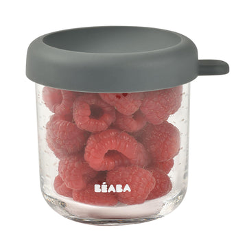 Beaba 8 Oz Glass Baby Food Jars With Soft Silicone Air Tight Lids, Glass Storage Containers With Lids, Microwave And Freezer Saf